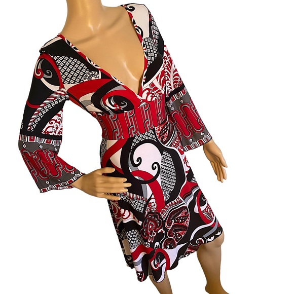 MISS BISOU | RED & BLACK DRESS SZ M - Picture 3 of 16
